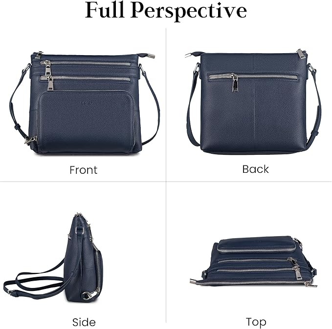 befen Genuine Leather Crossbody Bags for Women, Lightweight Medium Anti-Theft Shoulder Purse with Built in RFID Wallet