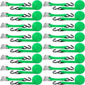 16 Pcs Cambuckle Tie Down Straps 1763lbs Break Strength Securing Straps 1'' x 15 ft Cambuckle Tie Downs with S Hook for Motorcycle, Kayak, Car, Truck, Boat Moving, Securing Cargo(Green)
