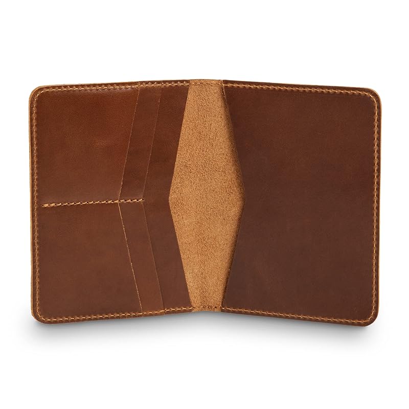PEGAI Standard Full Grain Crazy Horse Leather Passport Holder | Custom Travel Passport Cover & Organizer | Handcrafted Leather Passport Wallet for Men and Women | Pike (Taba)