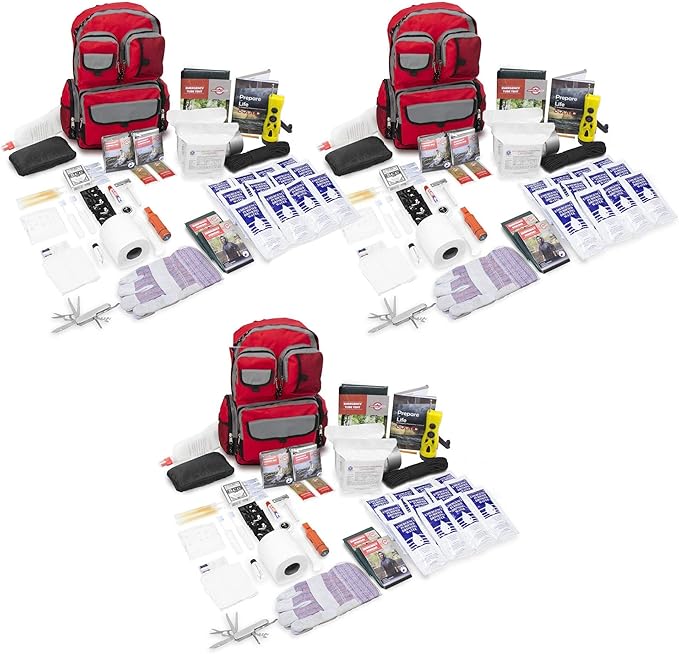 Urban Survival Bug-Out Bag/Go Bag and Disaster Survival Supplies for up to 6 People | Survival Kit for Wildfires, Hurricane, Civil Unrest & More