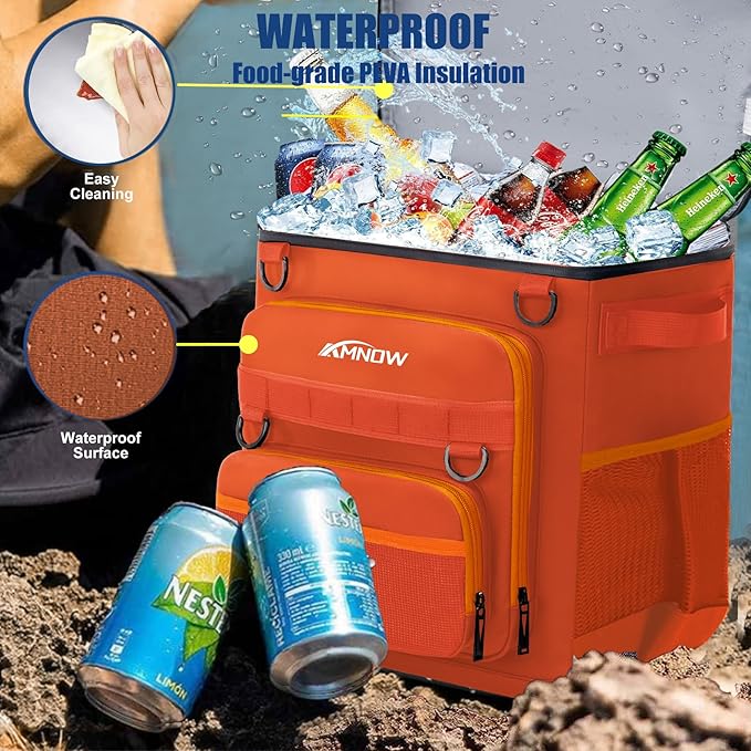 Backpack Cooler Insulated Leak Proof for Men Women 50 Cans Soft Cooler Backpack Insulated Waterproof Large Capacity Coolers Bag Portable for Lunch Camping Travel Picnic Hiking