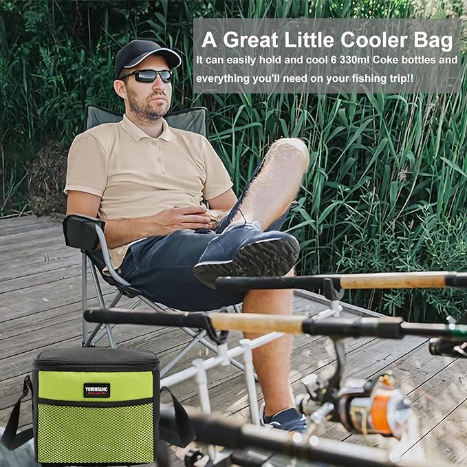 6 Can/5L Lunch Bag for Women Men Portable Lunch Box Small Cooler Bag Soft Collapsible Reusable Insulated Lunch Tote for Everyday Work Travel (Orange)