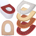 Riakrum 4 Pcs Toilet Seat Covers Pads for Bathroom Comfortable Toilet Seat Cushion Cover Soft Thicker Warmer Washable Pad with Zipper Home Reusable(Cute,Yellow, Red, Gray, Orange)