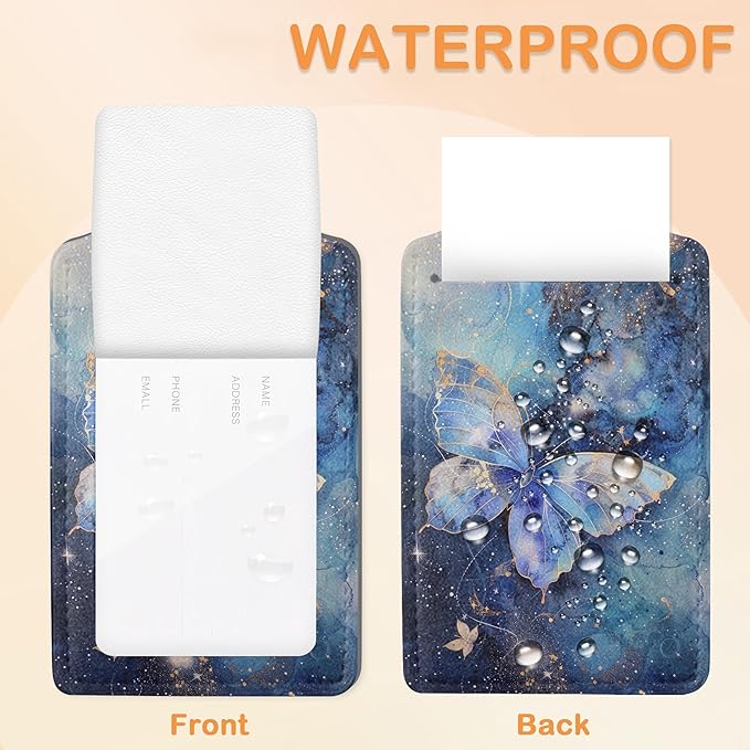 Starlit Crystal Butterfly PU Leather Luggage Tags for Suitcase, Travel Cruise 3 Pack with Privacy Flap, Name ID Label and Metal Loop for Women Men Girls Baggage Bag Backpack