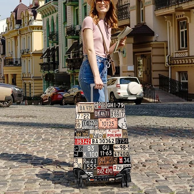 Travel Luggage Cover Suitcase Protector Fits 18-32 Inch Wheel Covers PatternedTravel Related Items Flower Luggage Protector Elastic S