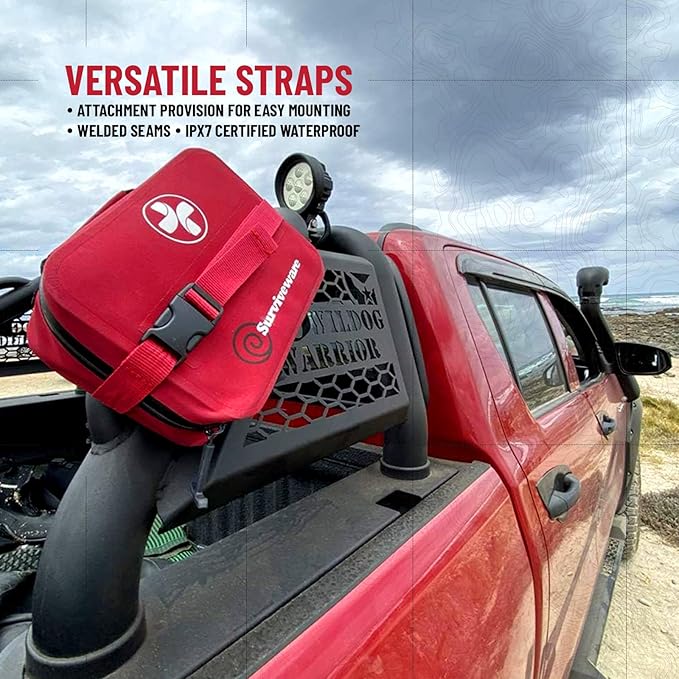 Surviveware Waterproof Premium Survival First Aid Kit - Survival Emergency Preparedness for Travel Camping Gear, Survival Kit and Outdoor Emergencies - Survival Kit - FSA, HSA Eligible 184 Pcs