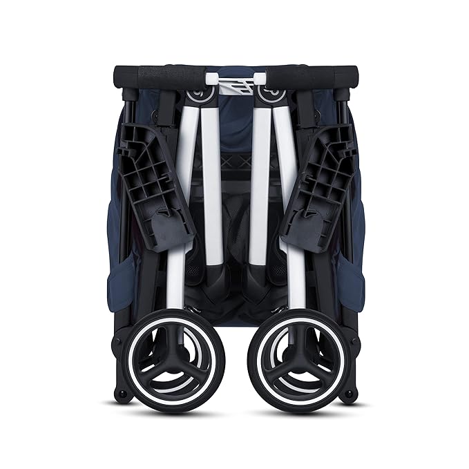 gb Pockit+ All City, Ultra Compact Lightweight Travel Stroller with Front Wheel Suspension, Full Canopy, and Reclining Seat in Night Blue