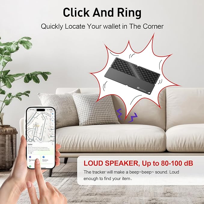 2025 [Apple MFi Certified] (iOS Only) Bluetooth Tracker Smart Finder for Apple Find My, iPhone Card Wallet Finder GPS Tracker, 5-10 Years Battery, Keys Finder and Item Locator for Keys, Bags, Passport