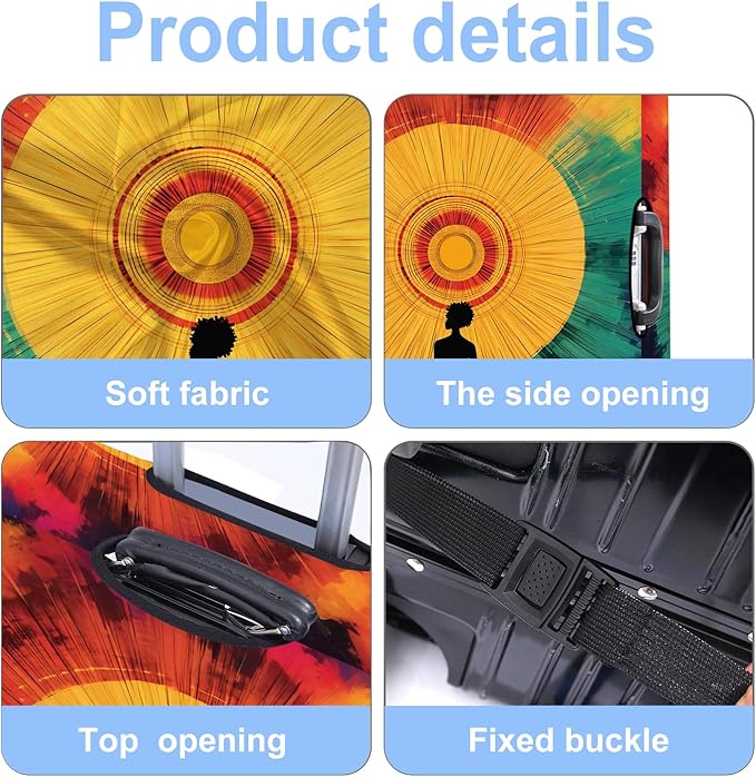 Luggage Cover Washable Suitcase Protector Anti-scratch Suitcase cover Fits 20-34 Inch Luggage (Girl-2, L(28-30inch suitcase))