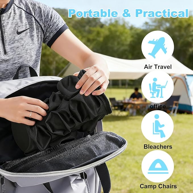 Travel Cushion Airplane Seat, Airplane Seat Cushion for Long Flights,Press Type Air Inflatable Wheelchair for Car,Office,Stadium,Ergonomic Comfort Support,Travel Seat Cushion