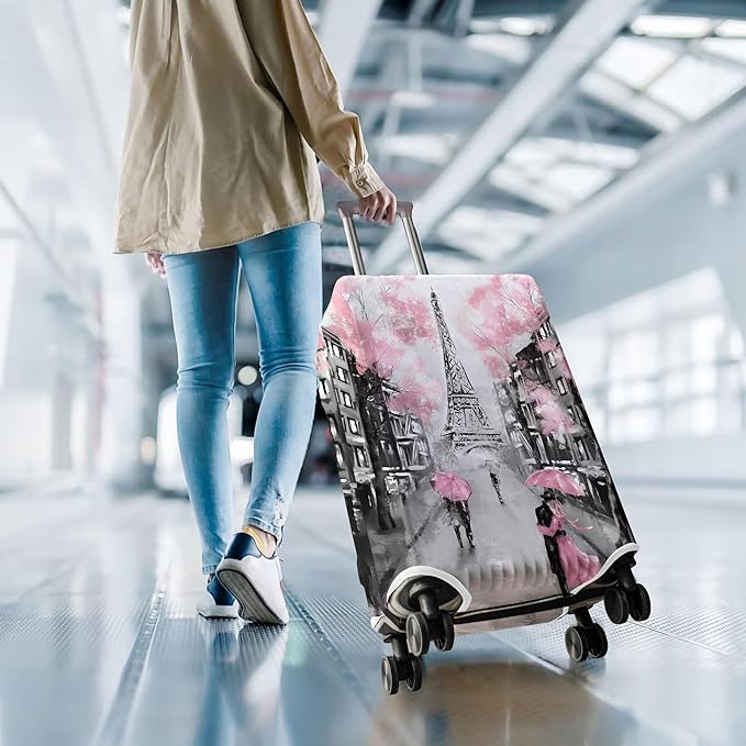 Travel Luggage Cover Suitcase Protector Fits 18-32 Inch Wheel Covers PatternedTravel Related Items Flower Luggage Protector Elastic XL
