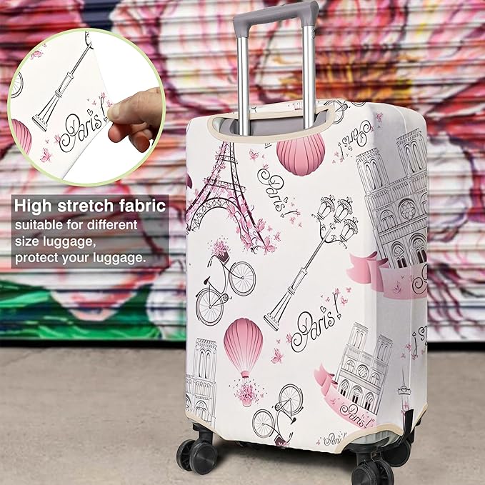 Travel Luggage Cover Suitcase Protector Fits 18-32 Inch Wheel Covers PatternedTravel Related Items Flower Luggage Protector Elastic S