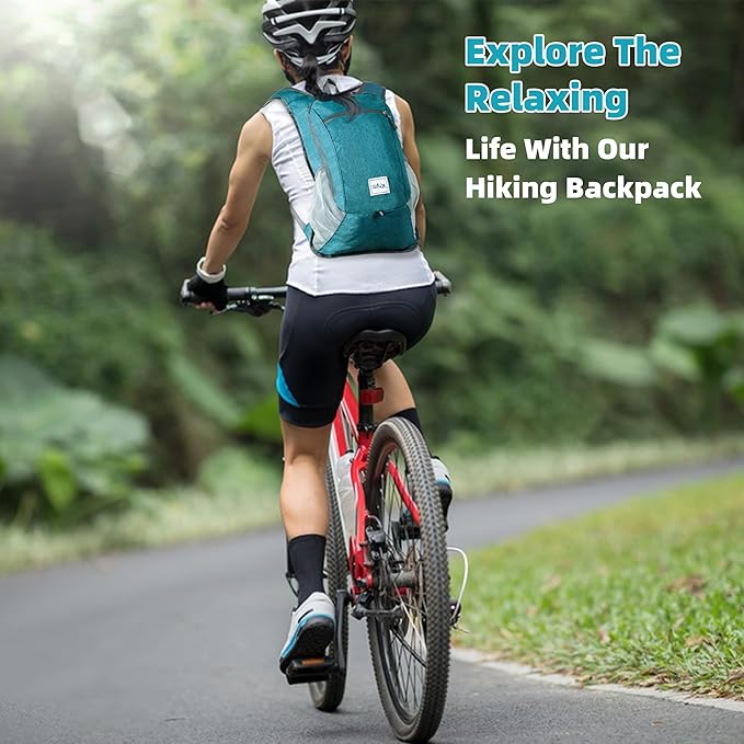 Lightweight Foldable Travel Backpack - 10L Daypack for Women & Men - Teal Blue