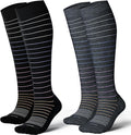 LEVSOX Thick Cotton Compression Socks for Women&Men 20-30mmHg Knee High Cute Support Sock for Nurses, Pregnancy, Travel