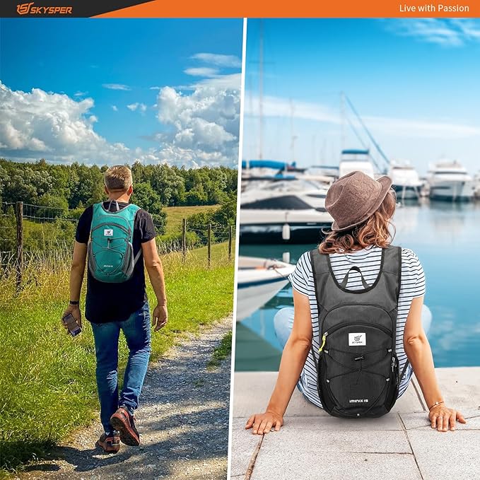 SKYSPER 15L/20L Foldable Hiking Backpack Lightweight Packable Travel Daypack with Chest Strap Small Folding Pack for Walking