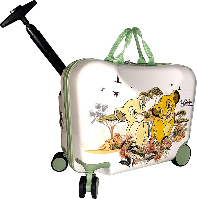 Fast Forward Ride-On 18" Suitcase For Kids/Tow-Along Toddler Carry-On Luggage With Wheels (Lion King)
