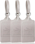Teskyer Luggage Tags, 3 Pack Premium PU Leather Luggage Tags Privacy Protection Travel Bag Labels Suitcase Tags