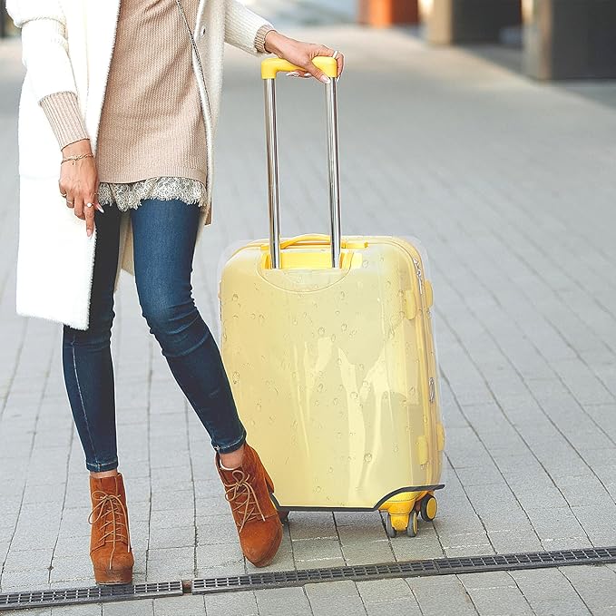 Clear Luggage Cover for 24 inch Suitcase Tsa Approved Thicken PVC Plastic Suitcase Protector Cover for Baggage Travel Waterproof.