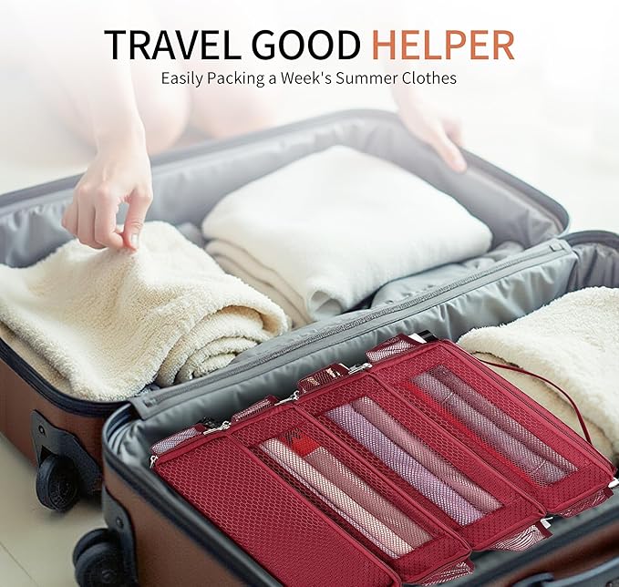 Suitcase Organizer Travel Bags Organizer for Luggage Compression Hanging Packing Cubes for Travel Carry on Closet (Bag Only)