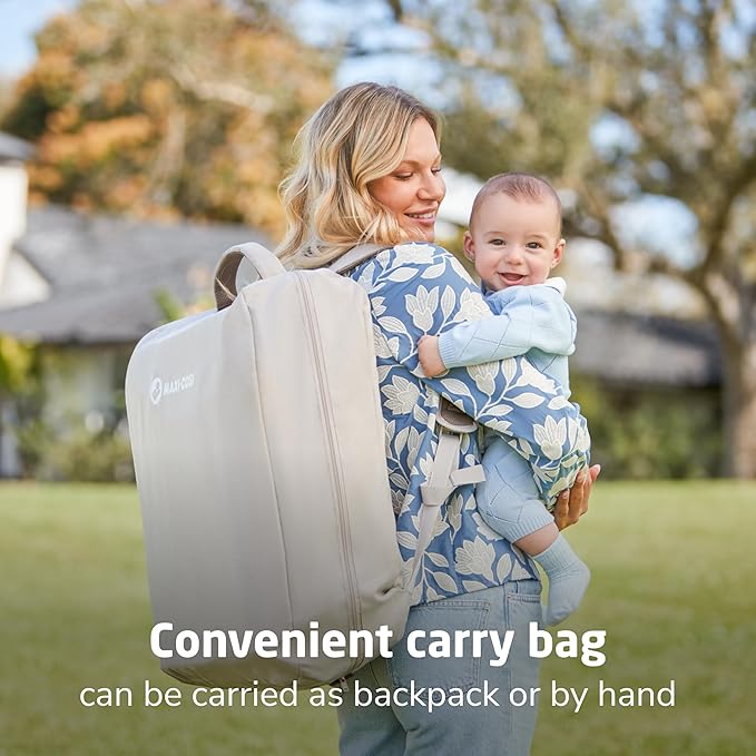 Maxi-Cosi Calao Travel Playard, Infant Bassinet, Toddler Playpen, Portable, Lightweight, Foldable, Easy Setup, with Carry Bag, Breathable Mesh, Classic Oat