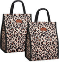 Lunch Bags for Women Insulated Reusable Lunch Tote with Internal Pocket, Lunch Tote bag for Work(Leopard)