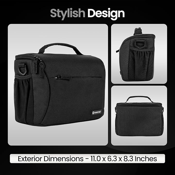Tamrac Jazz 50 v2.0 Camera Bag for Photographers, Camera Case for Photography Accessories, Shoulder Bag for DSLR and Mirrorless Cameras, Crossbody Camera Bag, Travel Camera Carrying Case – Black