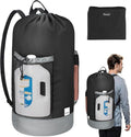 BALEINE 120L Laundry Bag Backpack, 900D Oxford Fabric Large Travel Laundry Bags with Shoulder Straps and 2 Mesh Pockets for College Dorm, Apartment, Laundromat (Black, 120L)