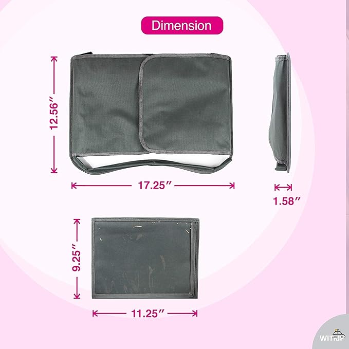 Kids Travel Tray with Dry Erase Board - Car Seat Tray for Kids Travel, Carseat Table Top for Toddler, Lap Desk for Car Seat, Activity Organizer & Snack Holder, Road Trip Essentials for Kid (Pink)