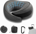 SZXYX Travel Pillows for Airplanes, 100% Pure Memory Foam Neck Pillow for Airplanes, Comfortable Breathable Cover, 360° Support Stowable Pillows for Sleeping, Car, Airport Travel Essentials Black