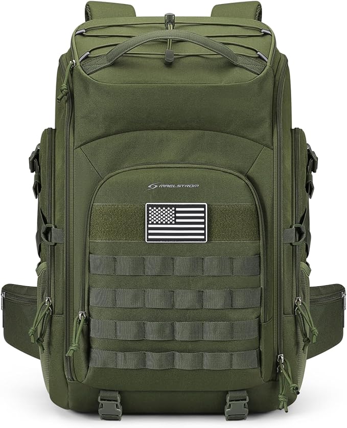 Maelstrom Tactical Backpack for Men, 40L Military Backpack,Water Resistant Assault Pack for Women, 3-Day Bug Out Bag for Hiking, Camping, Gym with Molle System-Army Green