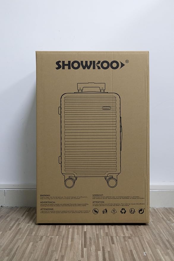 SHOWKOO Luggage Sets 3 Piece Hardside Expandable Suitcase with Double Spinner Wheels Tsa Lock Sky Blue (20in/24in/28in)