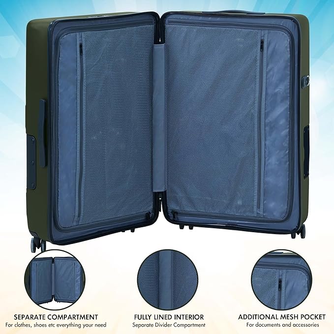 Tach V3.1 Hard Shell Carry On Luggage 20 inch | Carry on Luggage with Spinner Wheels & Patented Built-In Connecting System | One Piece Rolling Suitcase Links 9 Bags At Once (Green)