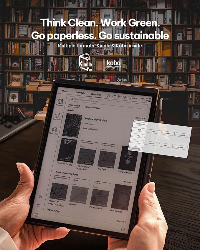 AINOTE Air 2 Bundle – 8.2" E Ink AI Note-taking Tablet with Stylus, 4096 Pressure Levels, Digital Notebook with Voice-to-Text Transcription, Multi-languages Support, Ideal for Meetings & Study