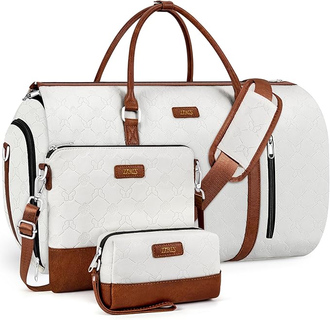 Convertible Garment Duffel Bag for Travel - Carry On Garment Bags With Toiletry Bag Large Weekender Bag for Men Women 2 in 1 Hanging Suitcase Suit Travel Duffel Overnight Bags 4pcs Set