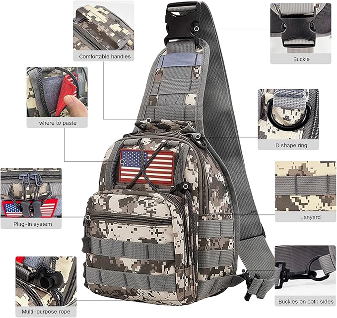 80L 2Pcs Hiking Backpack for Men with Sling Tactical Backpack - Rucksack Molle Military Tactical Waterproof Lightweight Camping Backpack 3 Day Assault Pack for Travel, Climbing, Backpacking