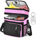 Insulated Lunch Bag Women | Large Adult Lunch Box | Double-Layer Reusable Lunch Bags | Leak-Proof Tote Cooler Bag for Work Picnic Outdoors | 16L, Pink
