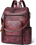Shrrie Vegan Leather Laptop Backpack for Women 15.6 inch Work Backpack Fashion Travel Backpack Purse for Business College