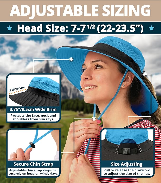 GearTOP Safari Sun Hat for Men and Sun Hats for Women UV Protection UPF 50+ Hiking, Gardening, Fishing