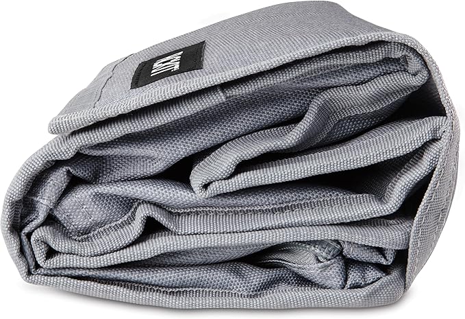 Packit® Freezable Lunch Bag, Gray Fog, Built with ECOFREEZE® Technology, Foldable, Reusable, Zip and Velcro Closure with Buckle Handle, Designed for Work Lunches and Fresh Lunch On the Go