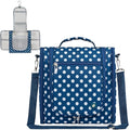 PAVILIA Extra Large Toiletry Bag Travel Bag for Women Men, Hanging Cosmetic Organizer, Water Resistant Makeup Bag for Accessories Toiletries, Travel Essentials Kit (Navy Polka Dot)