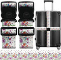 Luggage Straps for Suitcases, Travel Adjustable Belt with Quick Release Buckle, Heavy Duty Nylon Bag Packing Strap, Unique Bright Identifiers Business Travel Accessories (2 Pack) - Colorful Daisy