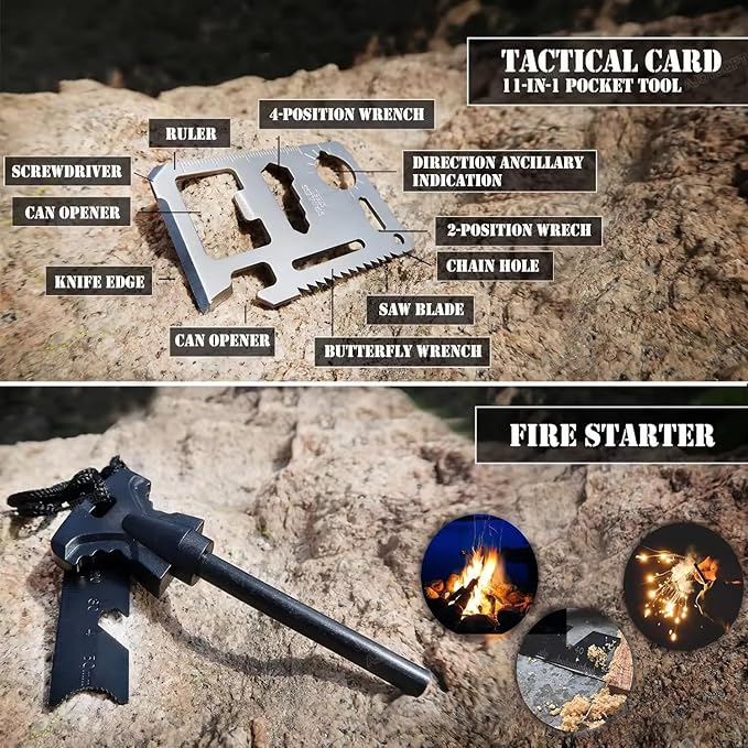 Outdoor Survival First Aid Kit Molle Pouch Survival Kit Gear Emergency Kits Bag for Camping Hunting Hiking Home Earthquake and Adventures