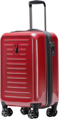 Spyder Rails 20 Inch Expandable Hardside Upright Suitcase with 360° Spinner Wheels, TSA Approved Lock, Red