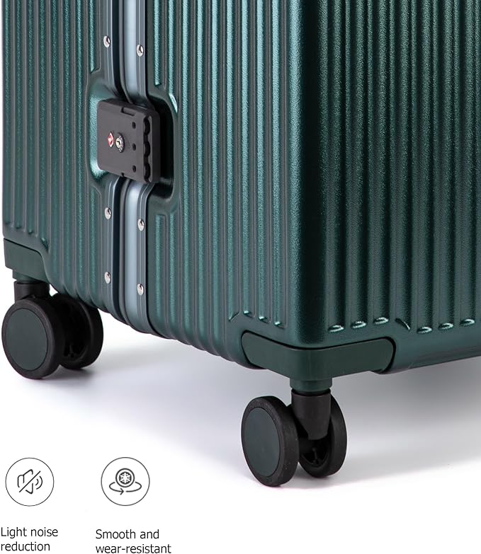 feilario 30in Super Large Captain Aluminum Frame Hardside Spinner Wheels Luggage, Removable Wheels Zipperless Checked Suitcase with Cup Holder/Phone Holder