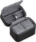 ROTHWELL 2 Watch Travel Case Storage Organizer for 2 Watches | Tough Portable Protection w/Zipper Fits All Wristwatches & Smart Watches Up to 50mm (Black/Grey)