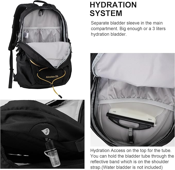 MOUNTAINTOP Hiking Backpack,25L Camping Backpack, Men Women Hiking Daypack Lightweight Travel Backpack for Camping Climbing Skiing Cycling