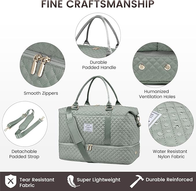 LOVEVOOK Travel Duffle Bag,Weekender Bags for Women with Shoe Compartment，Carry on Overnight Bag with Toiletry Bag,Gym Duffel Bag with Wet Pocket, Hospital Bags for Labor and Delivery