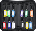 Uniclife Portable Zippered Key Case Waterproof and Fireproof Key Organizer with 12 Colorful Key Tags and Hooks Key Storage Book for Offices Real Estate Agencies Hotels and Rental Management