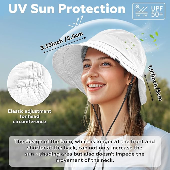 Sukeen Lightweight Bucket Hat for Women Quick-Dry Hiking Hat Packable Foldable UV Sun Hat for Outdoor Activities