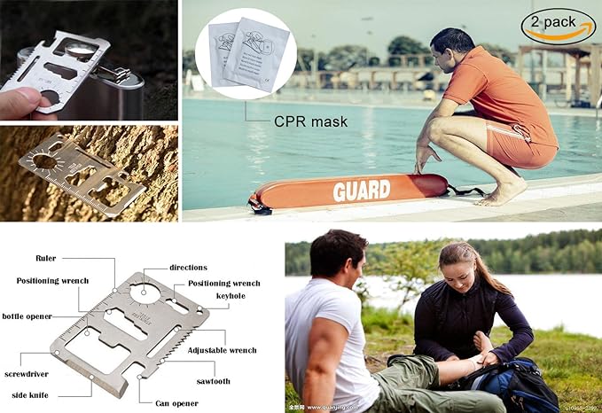 Compact First Aid Kit (228pcs) Designed for Family Emergency Care. Waterproof EVA Case and Bag is Ideal for The Car, Home, Boat, School, Camping, Hiking, Office, Sports. Protect Your Loved Ones. Red